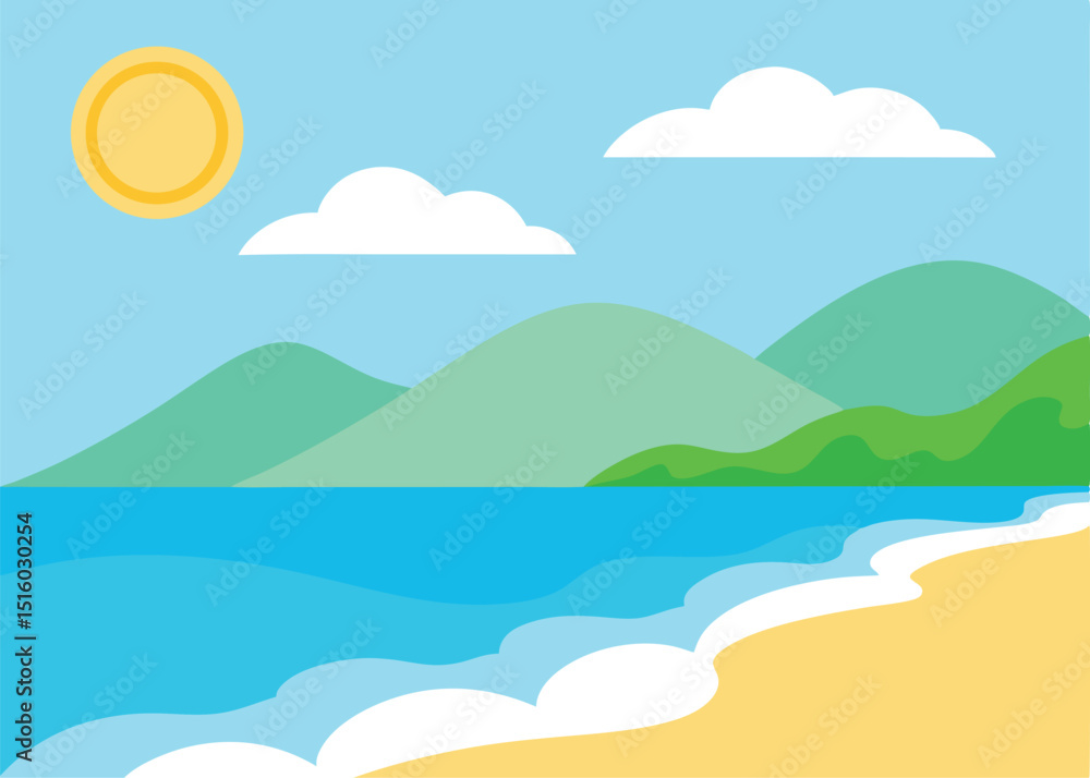 summer landscape with sea and sky summer landscape with sea and sky