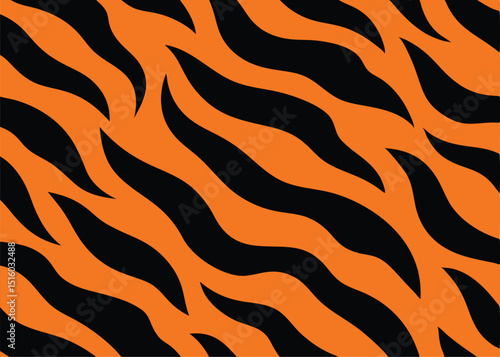 Tiger Fur Pattern Background Vector Art