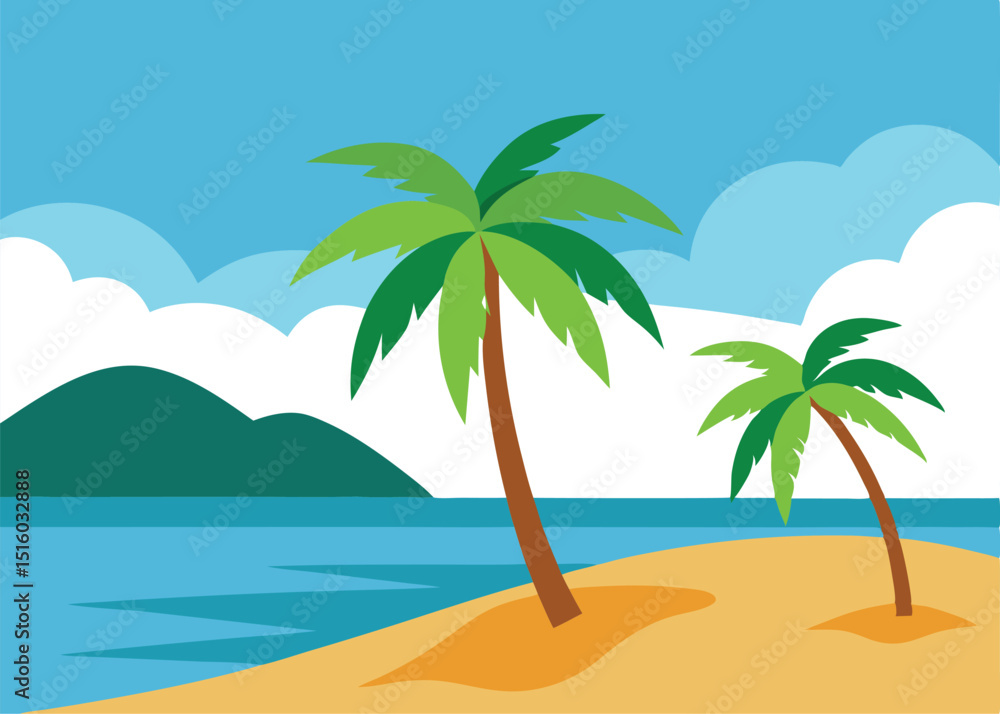 tropical beach with palm trees tropical beach with palm trees