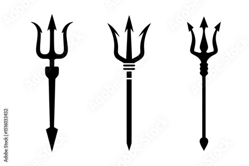Trident vector set poseidon weapon neptune symbol