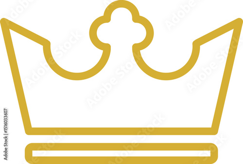 Royal Crown Icon – Golden Line Art Vector
