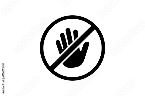 No touch hand symbol prohibition sign warning icon