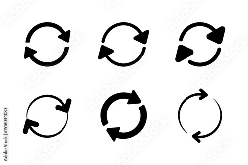 Recycle arrows loop vector illustration set design