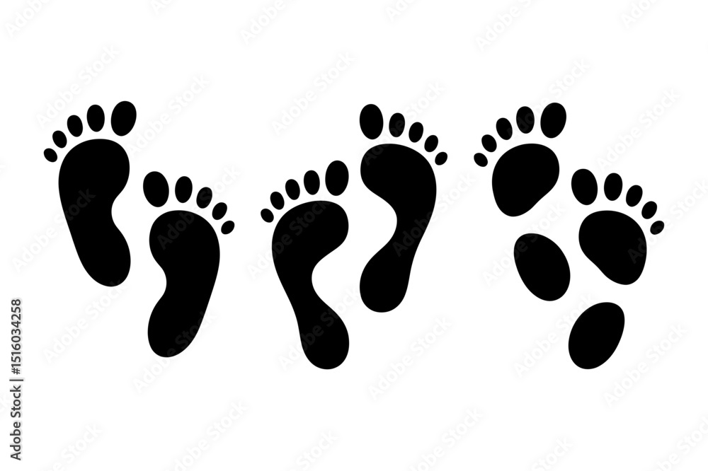 foot prints on white background foot prints on white background
