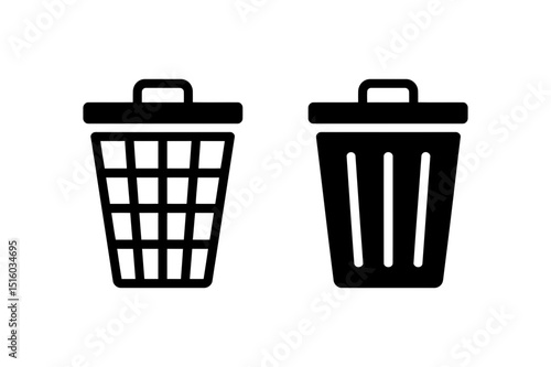 Trash can icon vector illustration waste bin design