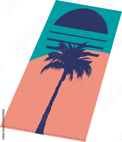Serviette de plage à palmier