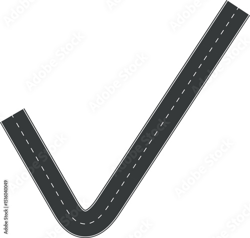 Wavy Curve road. Top view of racetrack. Winding road from top view vector illustration. Empty highway asphalt road, Ariel View Road, Empty highway black asphalt road with dividing lines.