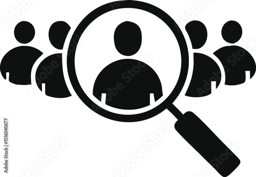 Search job vacancy icon. symbol of finding a job to do business, vector illustration on white isolated background