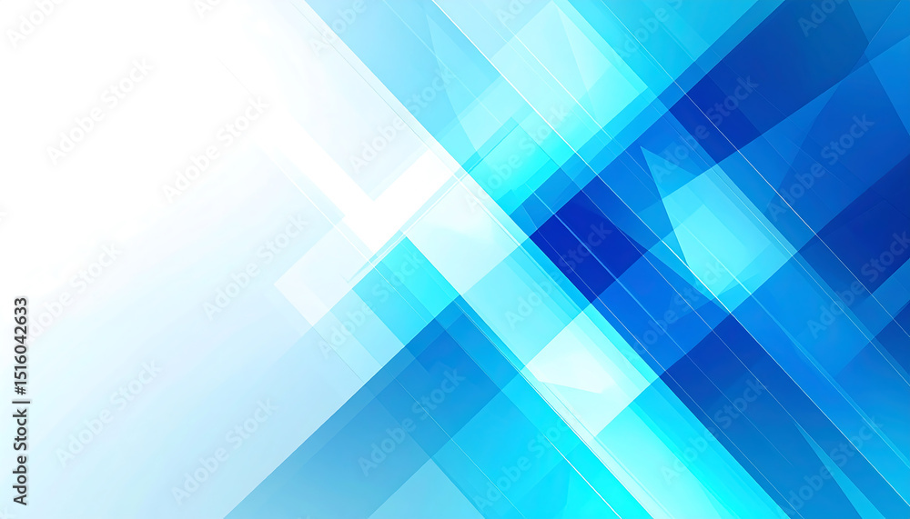Abstract blue and white geometric background with overlapping shapes and lines. Abstract blue and white geometric background with overlapping shapes and lines.