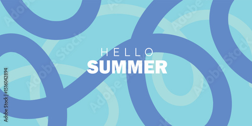 abstract retro blue curved lines banner for creative summer banner or poster design banner background