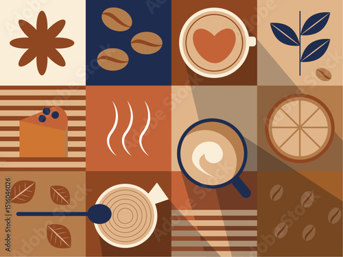 coffee geometric pattern