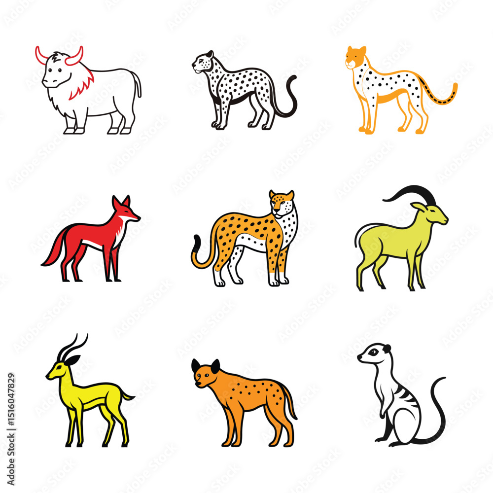 Fototapeta premium Animal Set of Bundle Vector Design