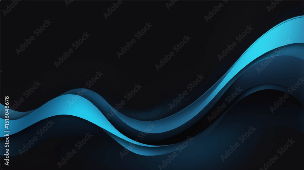 Fototapeta premium Abstract blue wave vector design with flowing lines and light, perfect for modern business banners or web backgrounds