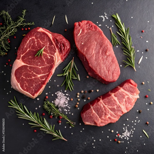 Fresh Marbled Beef Cuts for Grilling or Roasting
