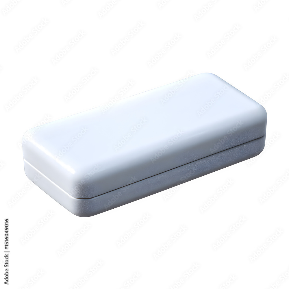 3D whiteboard eraser, rectangular foam, isolated white background 3D whiteboard eraser, rectangular foam, isolated white background