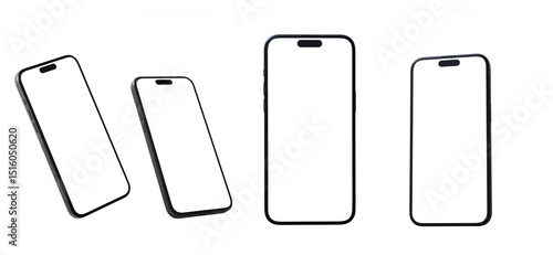 Smartphone Transparent PNG Image, Blank template for mockup	