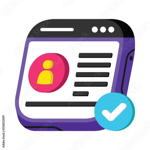 User Account Details Vector style icon. Eps 10 file