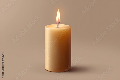 Wallpaper Mural Single cylindrical candle with a burning flame. Torontodigital.ca
