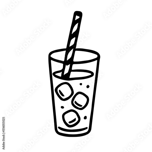 ドリンク　線画　手書き