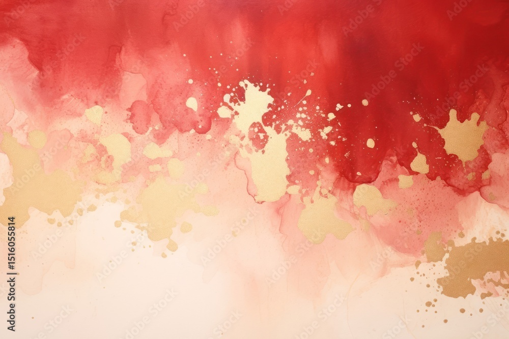 Obraz premium New year watercolor background painting backgrounds red.