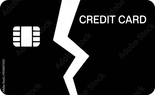 Broken credit card financial crisis debt problem