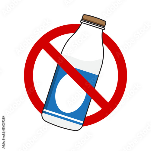 Plastic bottle ban icon on transparent background