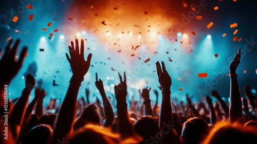 Wallpaper Mural A dynamic concert scene filled with enthusiastic hands raised in celebration, encapsulating the energy and excitement of live music and shared cultural experiences. Torontodigital.ca