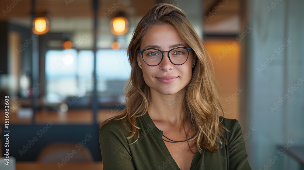 Obraz premium businesswoman in light office. Concept succesful women and good job