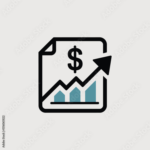 Financial success illustrated  vector of a growing financial chart indicating profitability and rising business revenue with us dollar sign