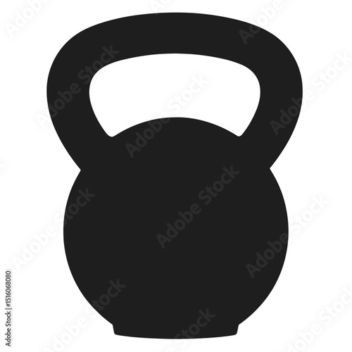 Black kettlebell for strength training and fitness exercises  