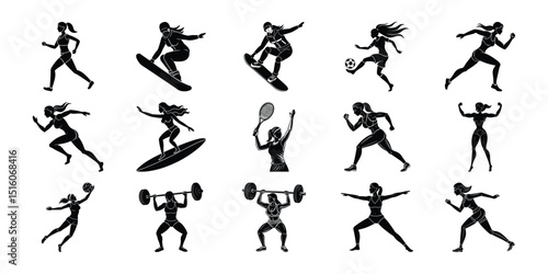 The Variety of Sports vector bundles with Silhouettes of Women.