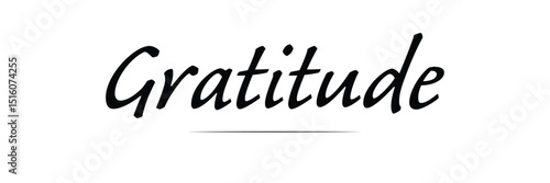 One continuous line drawing typography line art of gratitude word writing isolated on white background. Vector Illustration . EPS 10 . 