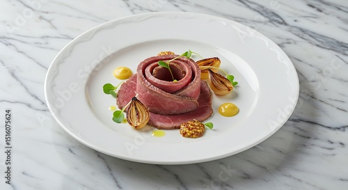 Wallpaper Mural Gourmet Rose-Shaped Roast Beef Carpaccio Torontodigital.ca