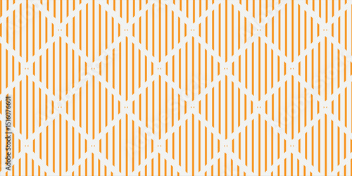 Orange white diagonal seamless pattern. Retro plaid fabric pattern. Vintage fashion design seamless vector.