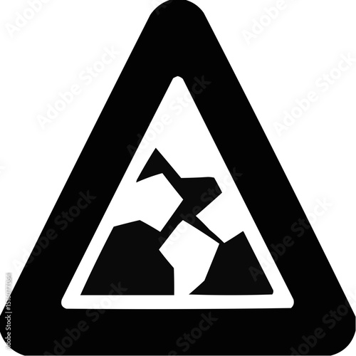 Warning icon representing hazardous waste materials in black  