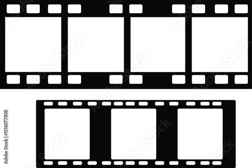 Blank Film Strip Frame Isolated Vector – Vintage Photography Template