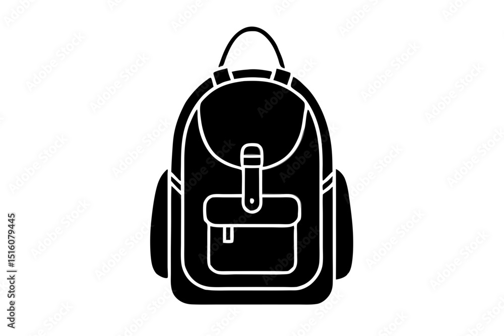 Backpack icon vector silhouette illustration isolated on white background Backpack icon vector silhouette illustration isolated on white background