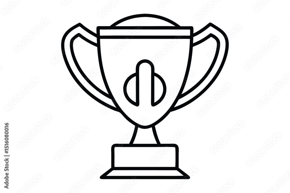 Trophy cup in modern line art vector illustration Trophy cup in modern line art vector illustration