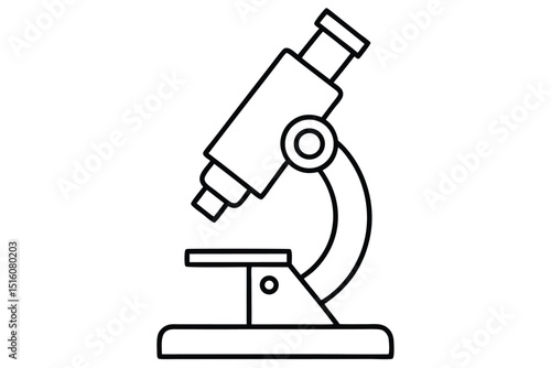 line drawing of microscope laboratory vector illustration