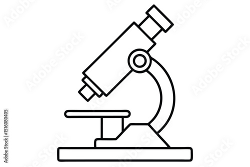 Microscope line art vector illustration