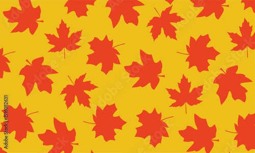 Seamless maple nature wallpaper design maple pattern. Maple leaves repeating seamless pattern. Autumn background. Vector illustration.