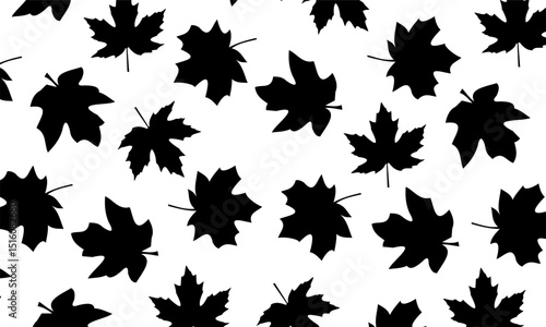 Black maple seamless pattern vector background. Background for your design wallpapers, pattern fills, web page, surface textures