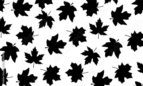 Black maple seamless pattern vector background. Background for your design wallpapers, pattern fills, web page, surface textures