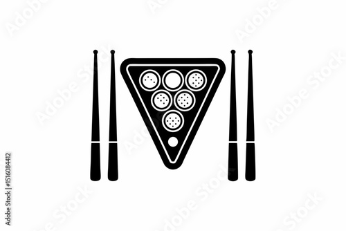 billiard icon vector silhouette illustration isolated on white background