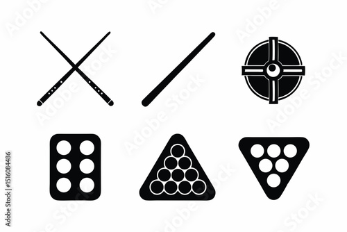 billiard icon vector silhouette illustration isolated on white background