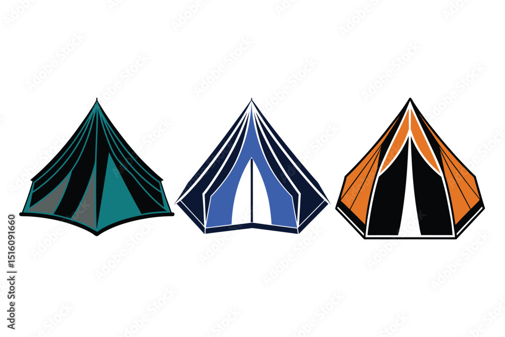 Tent Silhouette Vector Illustration for Camping and Outdoor Designs Tent Silhouette Vector Illustration for Camping and Outdoor Designs
