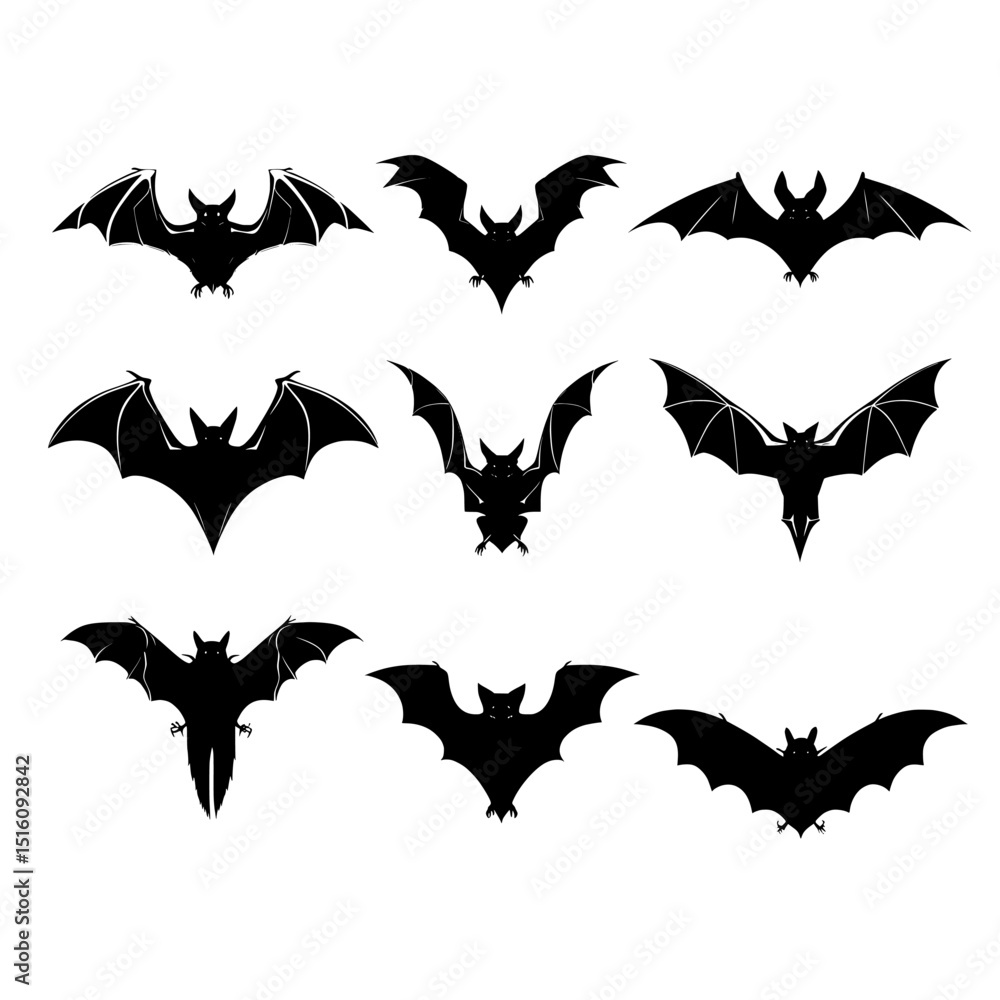 Spooky and Halloween designs that incorporate black bat silhouettes Spooky and Halloween designs that incorporate black bat silhouettes