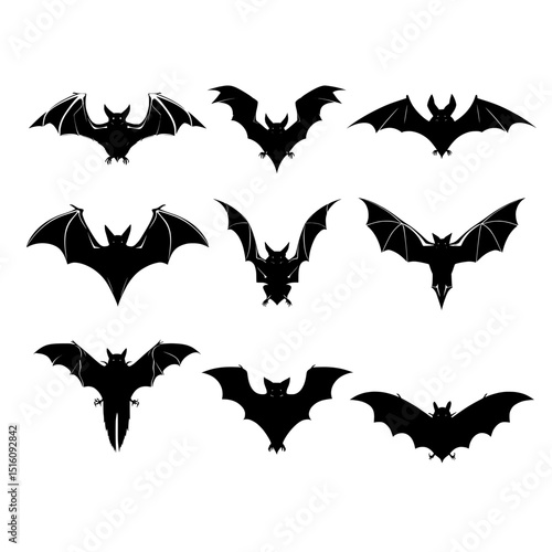 Spooky and Halloween designs that incorporate black bat silhouettes