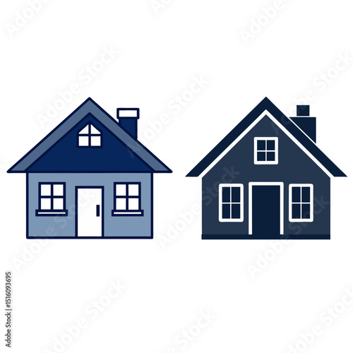 Simple house flat illustration icon vector