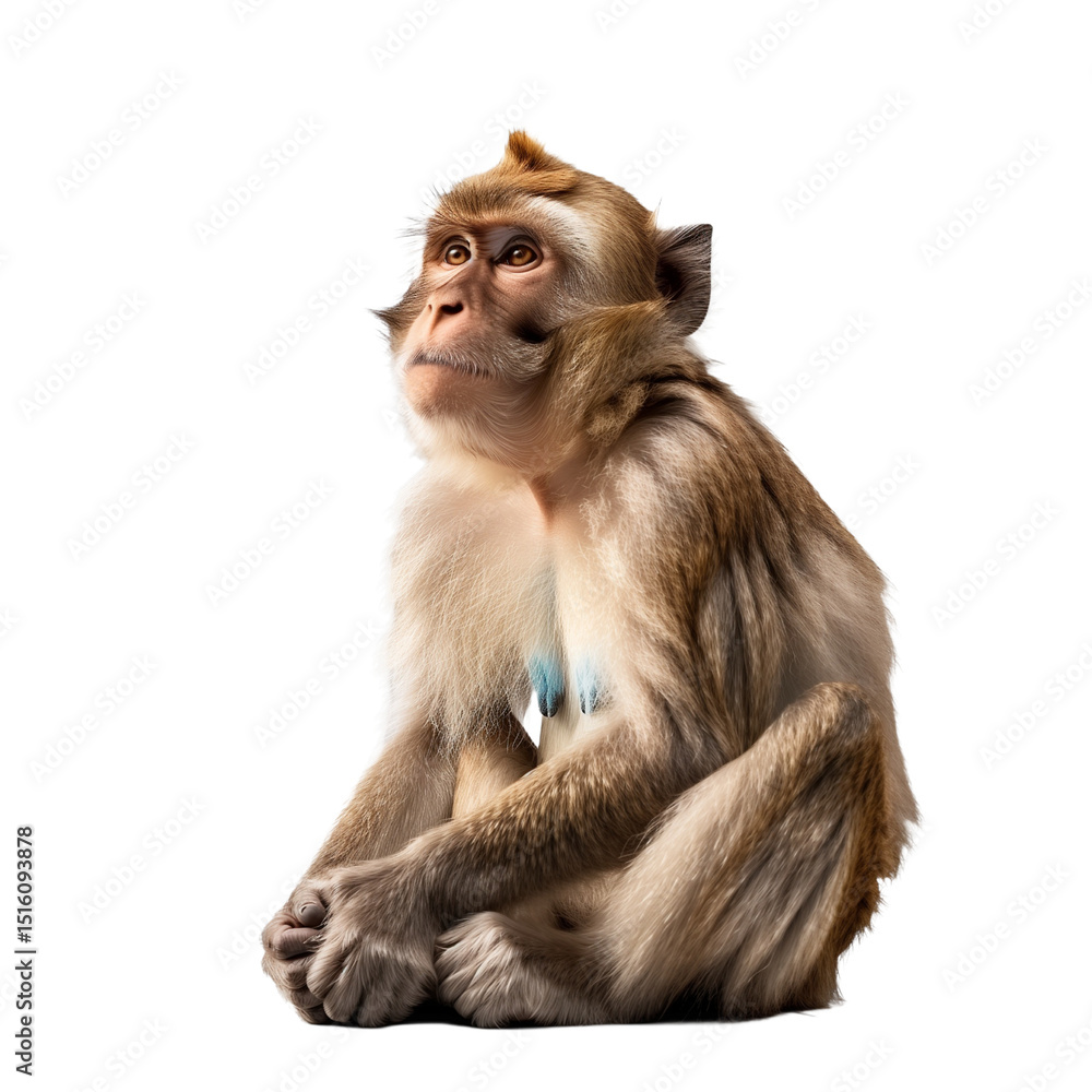 Fototapeta premium Monkey Isolated on Transparent Background. PNG. Generated AI